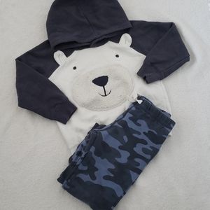 Boys Carters Animal Theme Camo Fleece Set